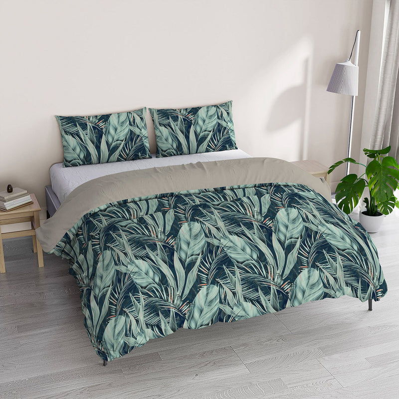 Copripiumino con Federe Stampato in Microfibra Tropical Varie Misure