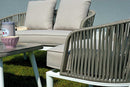 Set da Giardino in Alluminio e Corda Vorghini PortoVenere Bianco e Grigio