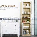 Mobile Bagno 4 ante 2 Ripiani 53x33,5x195,7 cm in Truciolato Bianco