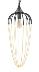 Lampadario Elegant Ø29x72 cm in Ferro Nero e Oro