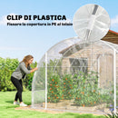 Serra a Tunnel 3x4x2 m con Porte Avvolgibili Telaio in Acciaio e Copertura in PE Anti-UV Trasparente      