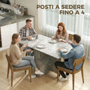 Tavolo da Pranzo Pieghevole 140x80x74 cm con Ripiani Ribalta e Ruote in Melamina Grigio Cemento      