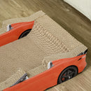 Tiragraffi per Gatti a forma di Auto 50x30x12,5 cm in Cartone Ondulato con Erba Gatta Rosso 