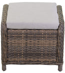 Set da Giardino Poltrona Pouf e Tavolino in Polyrattan Baltimora