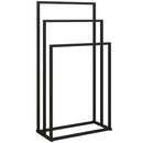 Portasciugamani da Terra a 3 Bracci Autoportante 45x21.5x85 cm in Acciaio Nero      