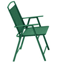 Set da Pranzo 6 Pezzi per Giardino Tavolo con Ombrellone 4 Sedie Pieghevoli Verde      