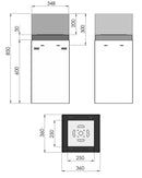 Camino a Bioetanolo da Pavimento 36x36x85 cm Instate 850 Nero con Vetro