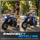 Moto Elettrica per Bambini 3-8 Anni 12 V Licenza BMW G310 GS 102x62x73 cm con Batteria al Litio e Rotelle Rimovibili in PP Blu      