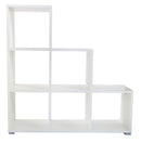 Libreria 6 Ripiani 104x33x109 cm a Forma di Piramide Bianca