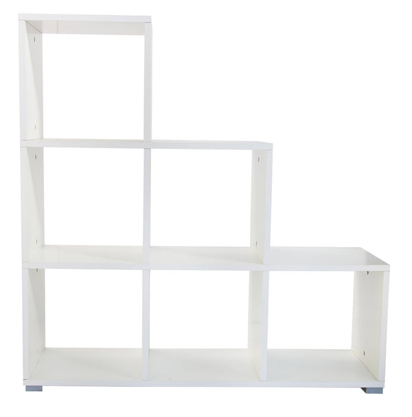 Bibliothèque pyramidale blanche 6 étagères 104x33x109 cm online