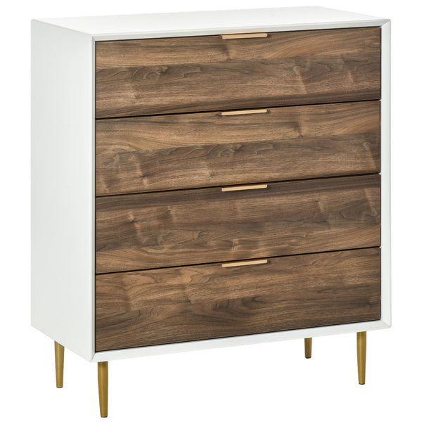 Commode avec 4 tiroirs 80x40x93,5 cm en MDF Blanc et Noyer prezzo