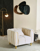 Poltrona Alma Crema con Cuscino 81x97x71 cm in Legno e Poliestere      