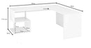 Scrivania Angolare 180/160x60x77,5cm cm Esse Ardesia