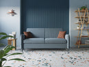 Divano Letto 3 Posti 215x95x96 cm in Tessuto Blu