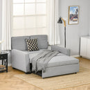 Divano Letto 2 Posti 154x87x89 cm in Tessuto Grigio