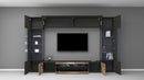 Parete Attrezzata Soggiorno 290x40x190 cm New Egypt Ardesia/Acero Pereira  