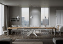 Tavolo Allungabile 160-420x90x77 cm Volantis Quercia Natura Telaio Bianco 