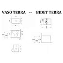 Coppia di Sanitari WC e Bidet a Terra Filo Muro in Ceramica 36,5x56,5x41cm Bianco