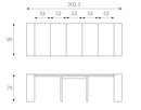 Consolle Allungabile 90x42,5/302,5xH76 cm in Mdf laccato Pinocchio Tortora