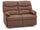 Canapé 2 places avec fauteuil inclinable manuel en tissu Karol marron