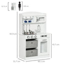 Cucina Giocattolo per Bambini 60,1x31,7x92,9 cm con Luci e Utensili in MDF e PP Bianca