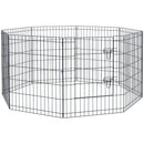 Recinto per Cani Gatti a Rete 8 Pezzi 76x61 cm Nero 