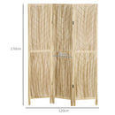 Paravento Separè da Interno 3 Pannelli 120x1,6x170 cm design a spina di pesce Legno Naturale 