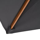 Ombrellone da Giardino 295x2x255H cm con 8 Stecche in Legno e Bambù Grigio Scuro 