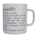 Tazza Zodiaco "gemelli" Ø8x10 cm in Bone China VdE Tivoli 1996 Bianco