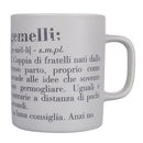 Tazza Zodiaco "gemelli" Ø8x10 cm in Bone China VdE Tivoli 1996 Bianco