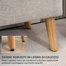 Cassapanca Contenitore 110x39x45 cm Gambe in Legno di Caucciù Capacità 220 kg in Tessuto Effetto Lino Beige      