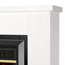 Camino Elettrico da Pavimento 85,5x115x27 cm Effetto Fiamma 1500W Brooklyn & Lorance Bianco/nero