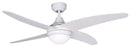 Ventilatore da Soffitto con 4 Pale e Lampada Ø122 cm 3 Velocità Sulion Fenix Bianco