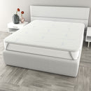 Topper Memory Con Fodera in Poliestere e Bioceramica Bianco Varie Misure