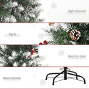 Albero di Natale Artificiale Innevato 150 cm 408 Rami con Pigne Verde