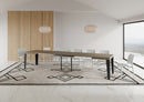 Tavolo Allungabile 120/380x90 cm Flame Tortora Gambe Antracite      