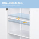 Mobiletto da Bagno 2 Ante Bianco 60x30x80 cm 