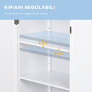 Mobiletto da Bagno 2 Ante Bianco 60x30x80 cm 