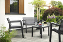 Set da Giardino Divano 2 Poltrone e Tavolino in Resina Keter Emily Lounge Antracite