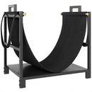 Portalegna da Esterno e Interno 47,5x33x44 cm con Borsa Portata 50 kg in Metallo Nero      