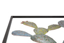 Pannello Cactus-Frame 50x1,3x50 cm in Ferro Verde e Azzurro