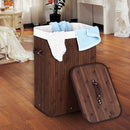 Cesto Biancheria Sporca Pieghevole in Bambu Tessuto Portabiancheria con Manici Marrone