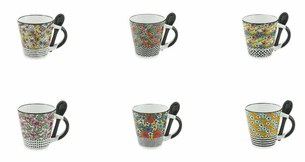 Set de 6 Tasses à Café Ø6x6,5 cm en Grès VdE Tivoli 1996 Carribbean Queen online