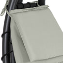 Sedia Dondolo Pensile Relax Chaise Longue con Tettuccio 190x105x205 cm Telly Panna Scuro 