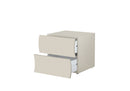 Comodino 2 Cassetti Onda 50x40x41,3 cm Finitura in Melamina Cachemire 