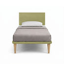Letto 1 Piazza e Mezza con Rete Rivestita Microfibra Tè Verde Tessis Testata Flat Varie Misure