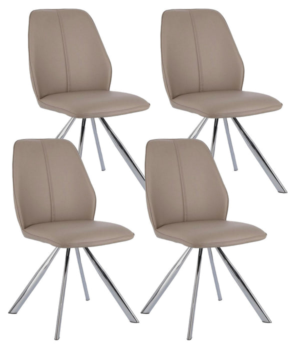 Ensemble de 4 chaises 44x62x88h cm Maxwell Pu Tortora online