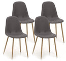 Set 4 Sedie 43,5x41,5x87,5 cm in Tessuto Grigio