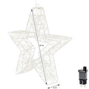 Stella Luminosa di Natale 3D in Metallo con 1440 LED Luce Calda Larghezza 50 cm