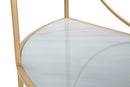 Mobiletto Glam Shelf 70x35x85 cm in Ferro MDF e Vetro Oro e Multicolor